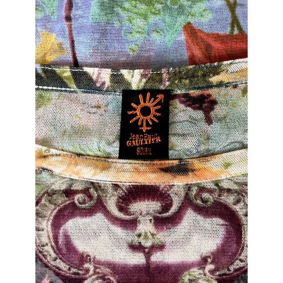 Vintage 90s Jean Paul Gaultier tattoo print top, size S/M - Picture 3 of 4